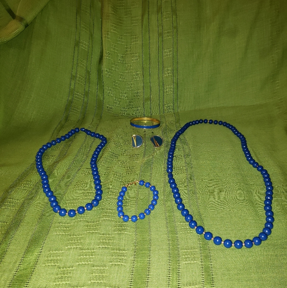 Vintage Monet Costume Jewelry - Earrings, Necklace, Bracelet